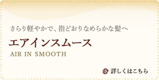 さらり軽やかで、指どおりなめらかな髪へ　エアインスムース　AIR IN SMOOTH　詳しくはこちら