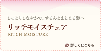 しっとりしなやかで、するんとまとまる髪へ　リッチモイスチュア　RITCH MOISTURE　詳しくはこちら